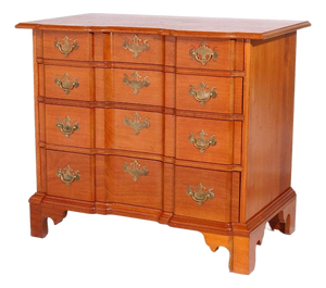 English Chippendale Style Block Front Chest, Bartley Collection, 20th C