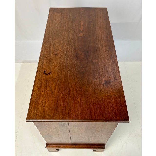 Vintage Chippendale Style Solid Walnut Kneehole Desk For Sale - Image 13 of 14