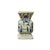 Asian Vintage Pale Blue White Scenery Graphic Square Porcelain Vase 2 For Sale - Image 3 of 9