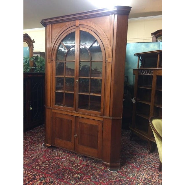Antique Corner Cupboard, American Cherry Corner Cabinet For Sale - Image 4 of 15