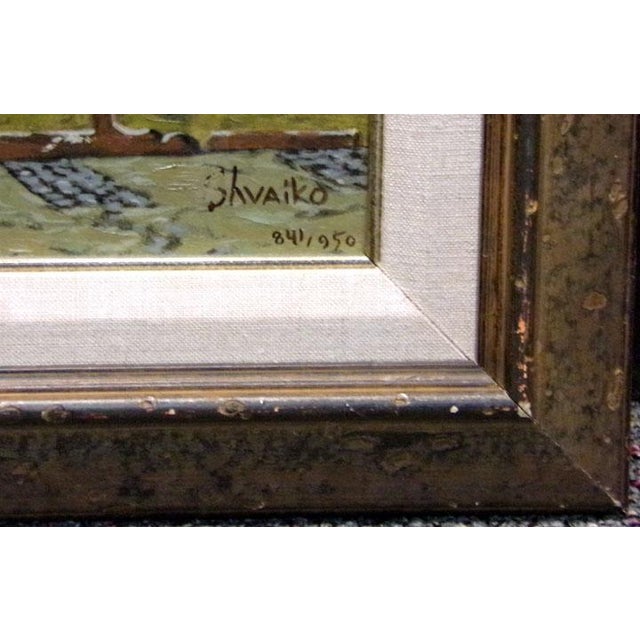 Impressionist Viktor Shvaiko "Cafe Tabac" From Jewels SuiteI Hand Signed W/Custom Frame For Sale - Image 3 of 3