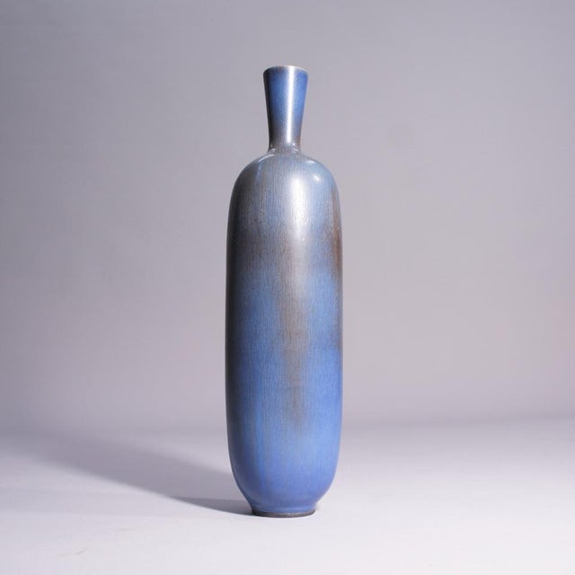 High Vase in Stoneware with Hares Fur Glaze by Berndt Friberg for Gustavsberg, 1955, in Very Good conditions. Designed...