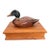 Vintage Folk Art Pine Wood Lidded Box With Mallard Duck Decoy For Sale
