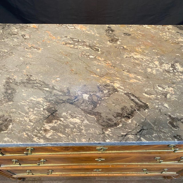 19th Century French Walnut Dresser Secrétaire Desk With Marble Top For Sale - Image 16 of 17