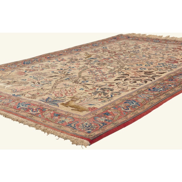 79762 Vintage Persian Qum Rug, 04'06 x 06'10. The Celestial Orchard: A Vintage Persian Qum Masterpiece of Eternal Grace...