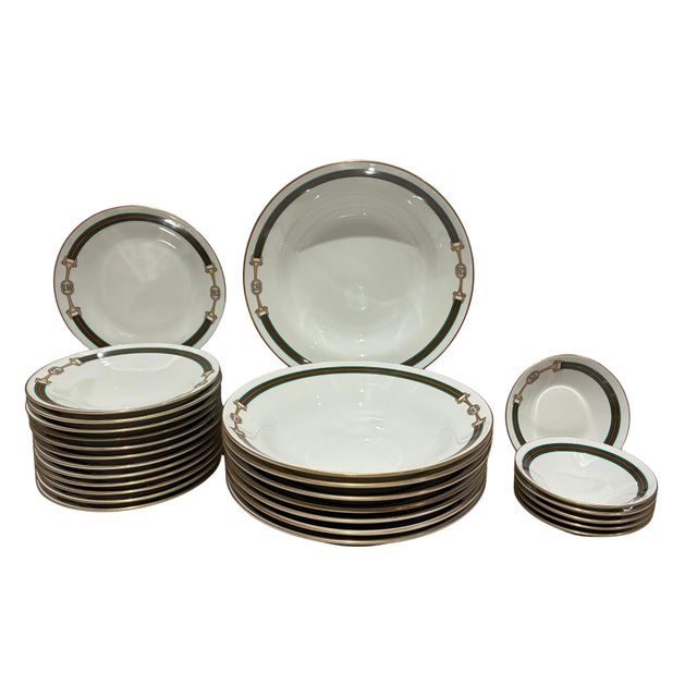 Ceramic Rare Vintage Italian Gucci by Richard Ginori Porcelain Dinnerware & Serving Set - 62 pcs For Sale - Image 7 of 12