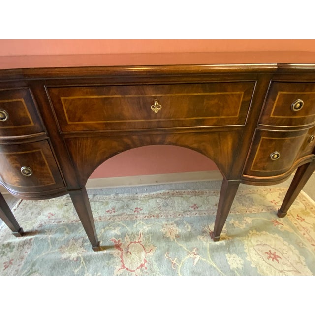 Late 20th Century Empire Craftsman Hepplewhite Style Inlaid Mahogany Sideboard For Sale - Image 11 of 15