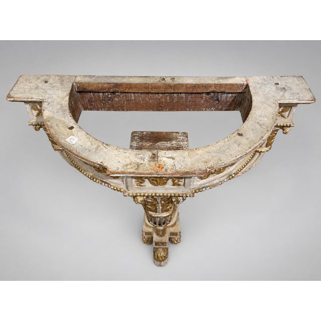 Italian 18th Century Parcel-Gilt Rococo Demilune Console With Hoof Feet For Sale - Image 9 of 10