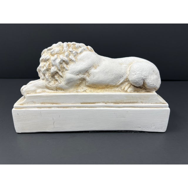 1990s 1990s Neoclassical Recumbent Lion Bookends by House Parts – Ivory Architectural Library Decor, Pair For Sale - Image 5 of 11