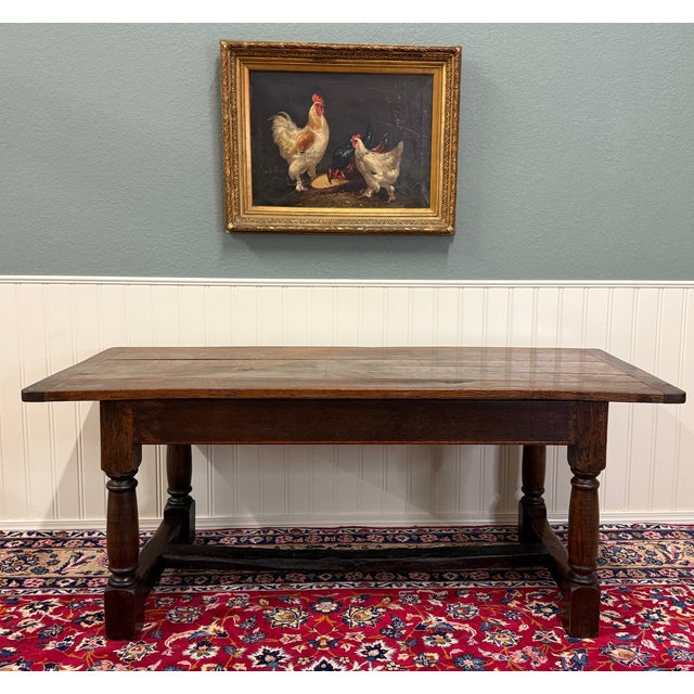 CHARMING Antique English Country Farmhouse Oak Breakfast Dining Table ~~75" Wide~~Late 19th C. This table has "the...