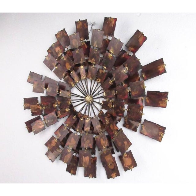 Stylish Curtis Jere Style Hammered Metal Wall Art Chairish