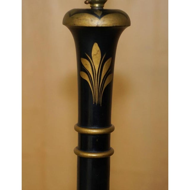 Chinese Export Black Chinoiserie Lacquer Floor Lamp, 1920s For Sale - Image 9 of 15