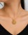 Contemporary Late 20th Century 14K Yellow Gold Handmade Diamond Pendant Necklace Slide For Sale - Image 3 of 3