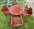 1990s Exceptional Vintage Hand-Carved Estate-Quality 5-Piece Solid Teak Patio Dining Set For Sale - Image 4 of 13