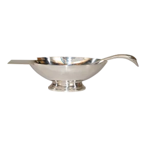 1935s Christofle France Gallia Silver Plate Sauceboat & Swan Ladle Art Deco