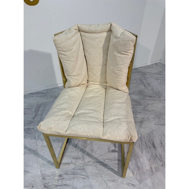 Wood Set of Six Marzio Cecchi Brass and Rattan Dining Chairs, Italy, 1970s For Sale - Image 7 of 12