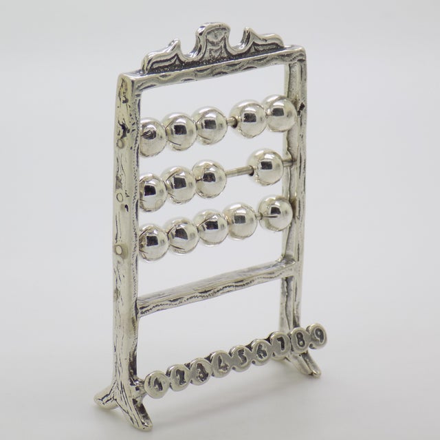 Italian Vintage Italian Handmade Genuine Silver Abacus Large Miniature Figurine, Made in Arezzo (Tuscany, Italy) For Sale - Image 3 of 11
