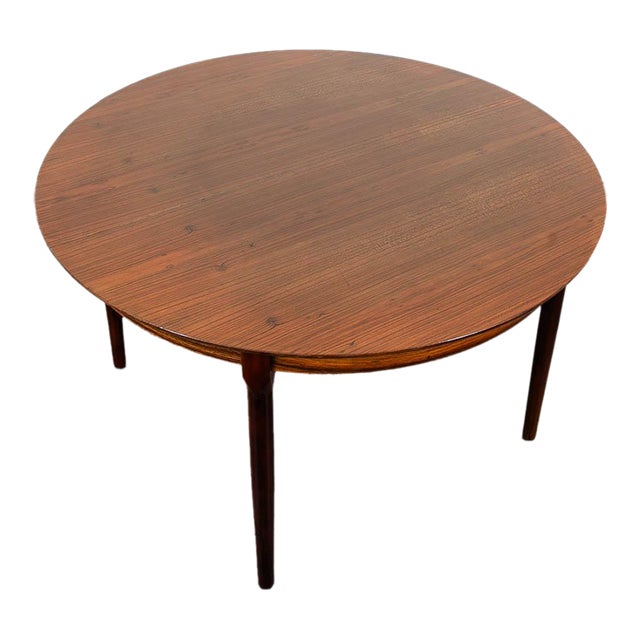 Mid Century Danish Modern Dining Table Brazilian Rosewood Round Vintage MCM For Sale