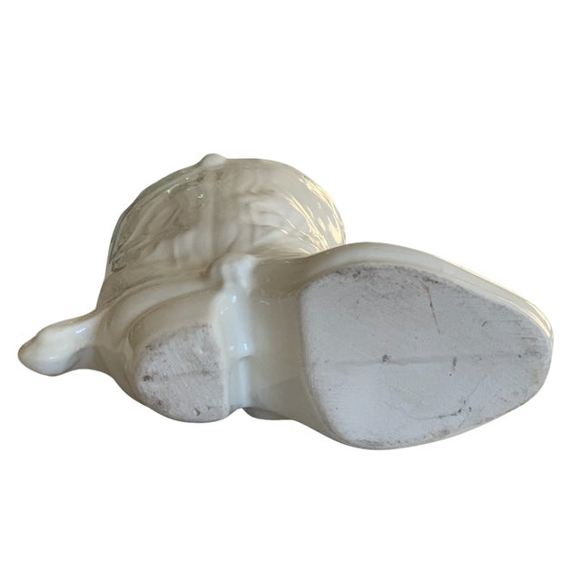 White Vintage White Ceramic Cowboy Boot Vase For Sale - Image 8 of 8