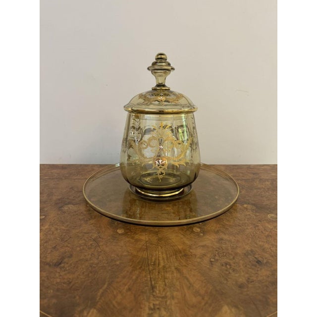 Antique Bohemian Glass Punch Bowl Set, 1900, Set of 12 For Sale - Image 6 of 14