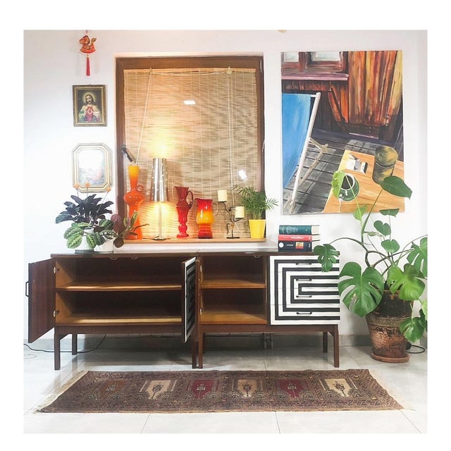 Modular Sideboard with Op Art Motif, 1970s, Set of 2 For Sale - Image 6 of 18