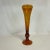 1970s Vintage Boho Chic Hollywood Regency Handblown Amber Glass Trumpet Vase For Sale - Image 6 of 11