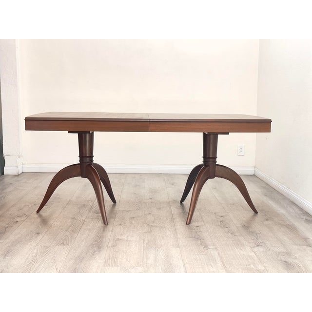 Brown Vintage Walnut Dining Table For Sale - Image 8 of 9