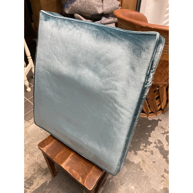 Mid-20th Century Aqua Velvet Couch For Sale - Image 11 of 12