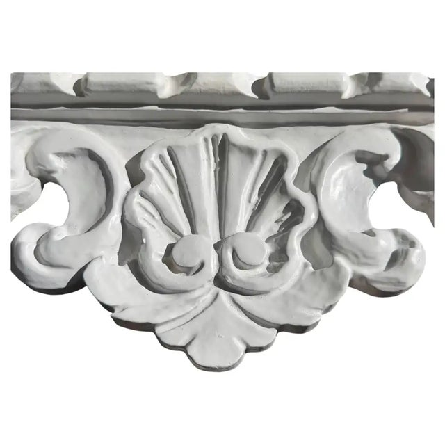 1960s Hollywood Regency Rococo Style White Serge Roche Style Arched Wall Mirror, 1960s For Sale - Image 5 of 8