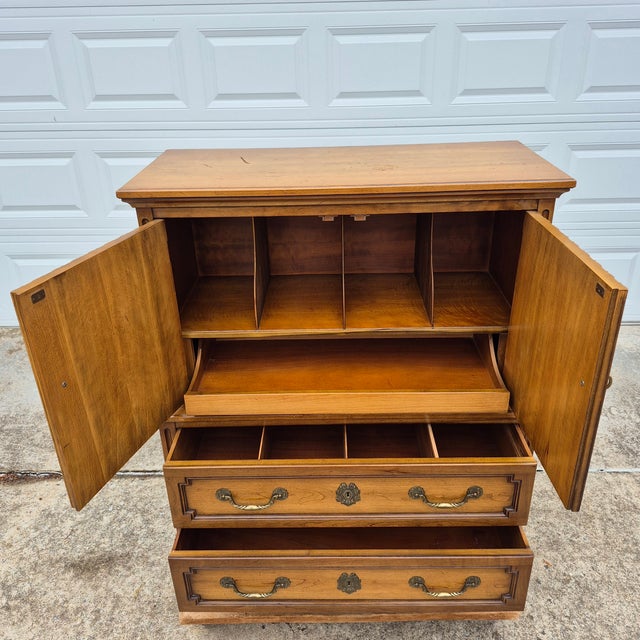 Wood Mid 20th Century Henredon French Regency Gentleman’s Chest Tall Highboy Dresser For Sale - Image 7 of 15