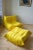Set of Yellow Microfiber Togo Lounge Chair and Pouf by Michel Ducaroy for Ligne Roset For Sale - Image 9 of 9