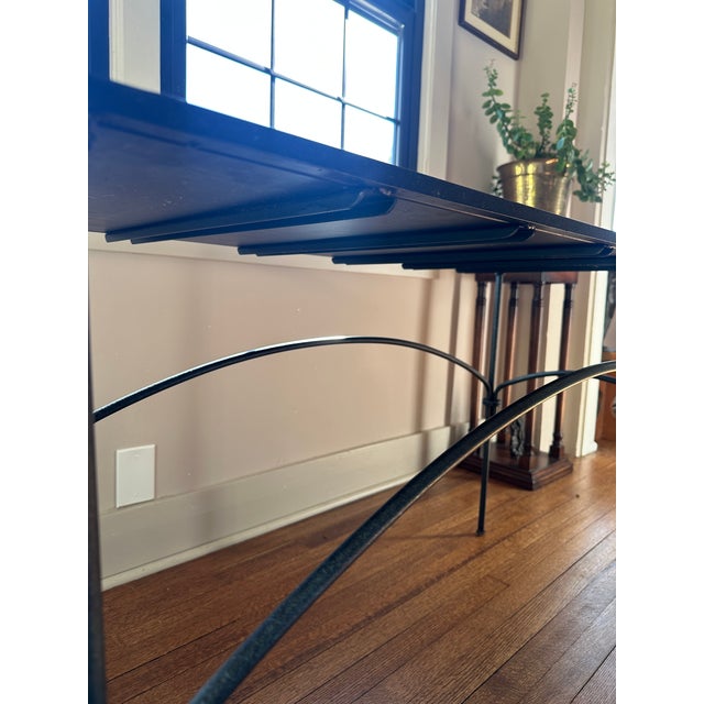Vintage Mid-Century Modern Italian Wrought Iron and Majolica Tile Coffee Table – Celestial Sun & Moon For Sale - Image 14 of 17