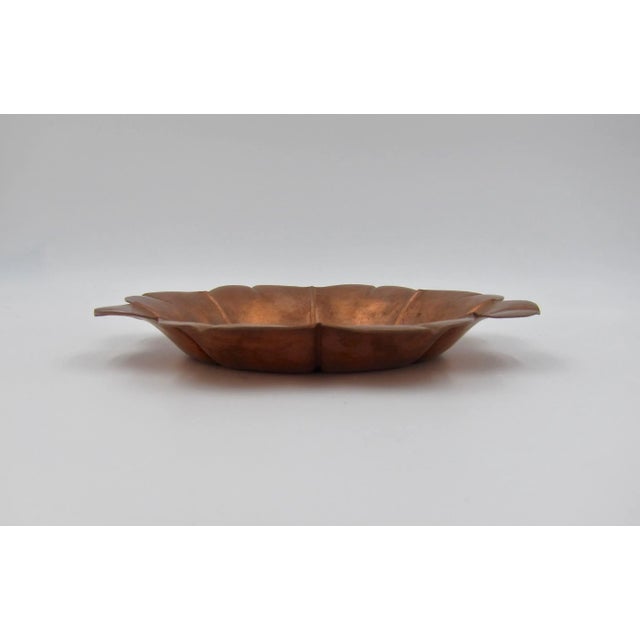 Early 20th Century Marie Zimmermann Arts & Crafts Copper Flower Dish For Sale - Image 5 of 12