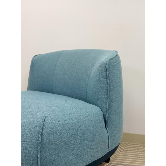 Costal Modern Blue Upholstered Accent Chair Living Room Bedroom Comfortable For Sale - Image 9 of 9