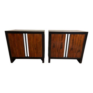 1970’s Milo Baughman Style Rosewood Nightstands-Pair For Sale