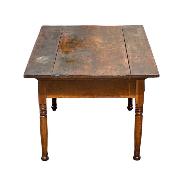 Late 18th Century Late 18th Century Antique Queen Anne Pennsylvania Walnut Two Drawer Tavern Table For Sale - Image 5 of 9
