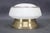 An elegant art deco ceiling light from 1930s czechoslovakia, combining a pressed opaline glass shade with a warm brass...