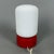 Modern Space Age White Opal Glass Capsule Table Lamp with Red Wood Base, 1970s For Sale - Image 3 of 15