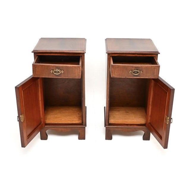Antique Edwardian Bedside Tables, 1900, Set of 2 For Sale - Image 3 of 11