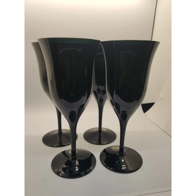 Tivoli Black by Carico Stemmed Wine Glasses- Set of 4 For Sale - Image 4 of 6