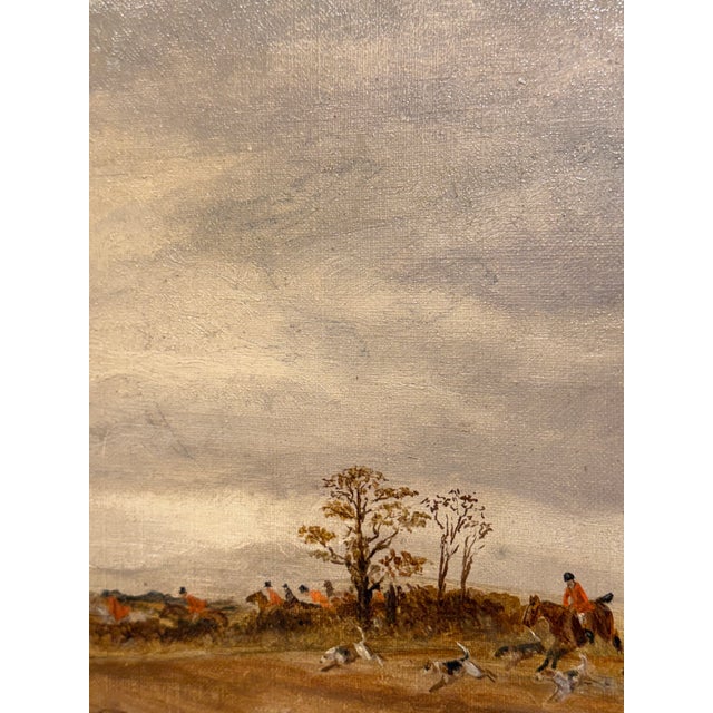 19th Century English Oil on Canvas Fox Hounds For Sale In Nashville - Image 6 of 9