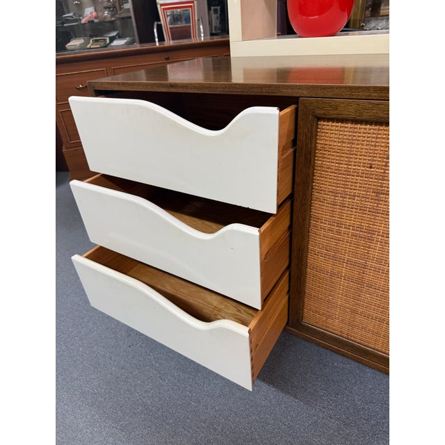 Harvey Probber Mahogany + Caned Door Credenza C1950s For Sale In Chicago - Image 6 of 17