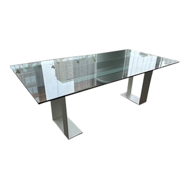 Miles Dining Table in Clear Glass For Sale