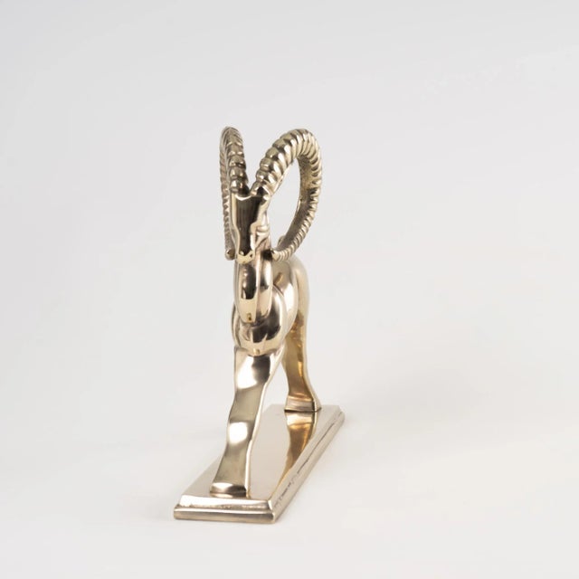 Metal Vintage Brass Ram Figure For Sale - Image 7 of 11