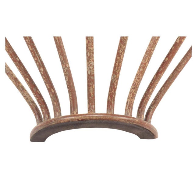 Spanish Revival Aged Iron Demilune Console With Inset Teak Top For Sale - Image 3 of 4