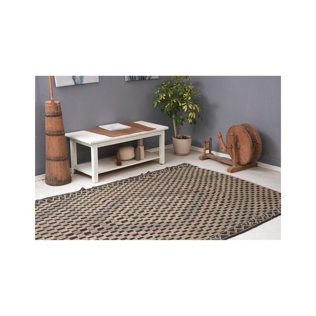 Unique Embroidered Vintage Kilim Rug - 5`9″ X 8`7″ For Sale In Los Angeles - Image 6 of 6