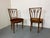 Hollywood Regency Set of Vintage Regency Oak and Velvet Ear of Wheat Dining Chairs For Sale - Image 3 of 10