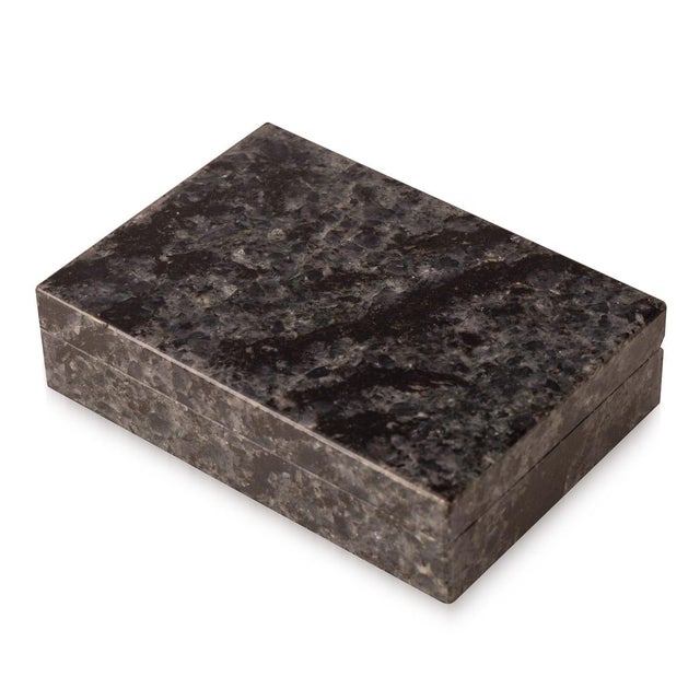 Vintage Italian Blue Ice Granite Stone Box, 1960 For Sale - Image 3 of 7