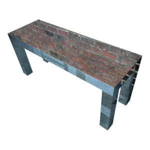 Paul Evans City Scape Patchwork Chrome Console Table Signed