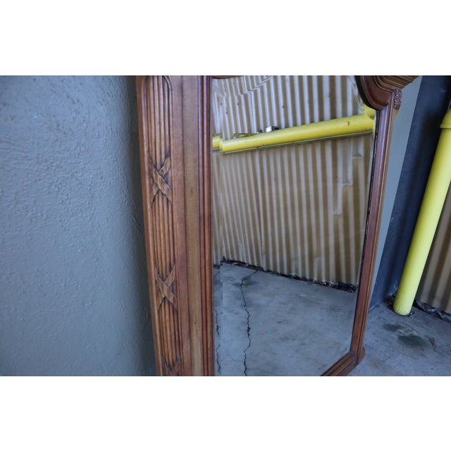 19th Century Antique French Carved Walnut Arch Mercury Mirror For Sale - Image 5 of 12